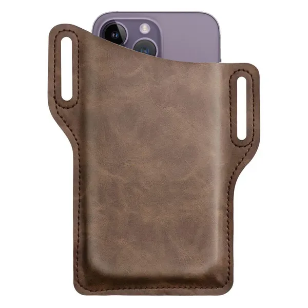 Hommes Ceinture de téléphone cellulaire Pack sac boucle Holster pochette étui en cuir