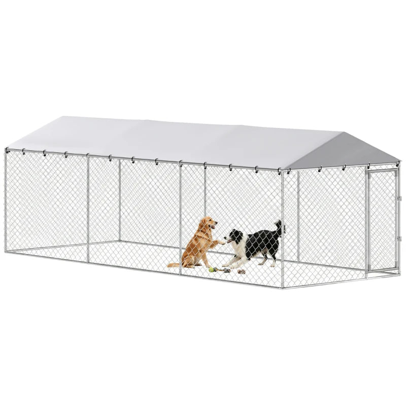 20' X 7,5' X 6,5' Dog Kennel Outdoor pour petits grands chiens moyens avec toit imperméable