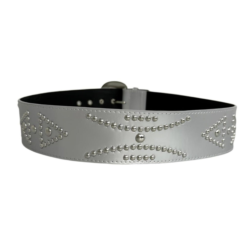Ceinture large en argent rétro pour femmes