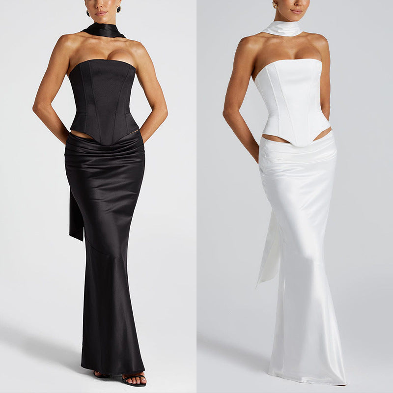 Robe élégante et fashionable pour femmes avec un ruban enroulé