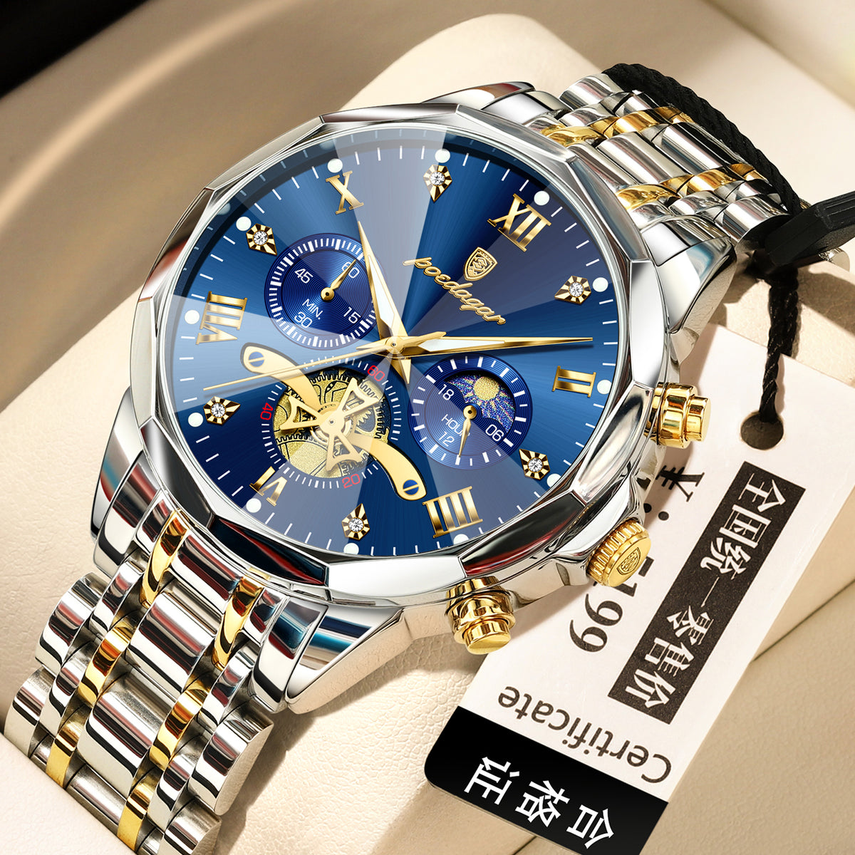 Imperméable Multifonctionnel Trendy Haute-Fin Montre Quartz Homme Lumineux