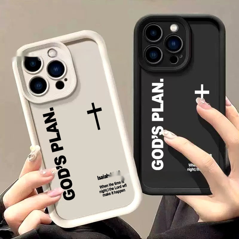 Étui téléphonique en forme de croix avec un design en relief