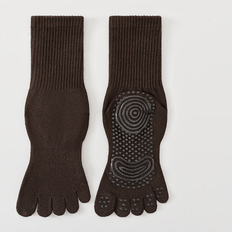 Chaussettes de yoga de printemps d'été à 5 Toe Mid-Calf