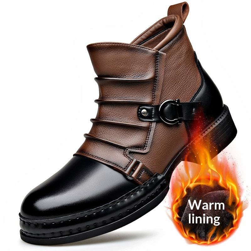 Bottes thermiques retro de style britannique avec fermeture éclair latérale