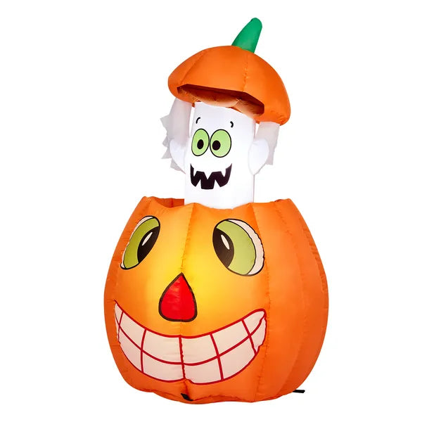 2.8 FT Halloween gonflables fantôme de citrouille animée