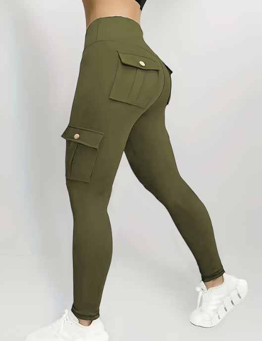 Pantalon de travail à haute élasticité pour femmes Yoga multi-poches