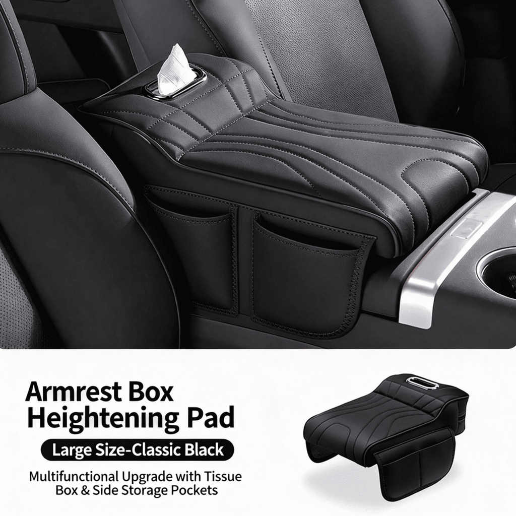 Couverture d'accoudoir de Console de centre de voiture avec boîte de tissu et supports de double tasse