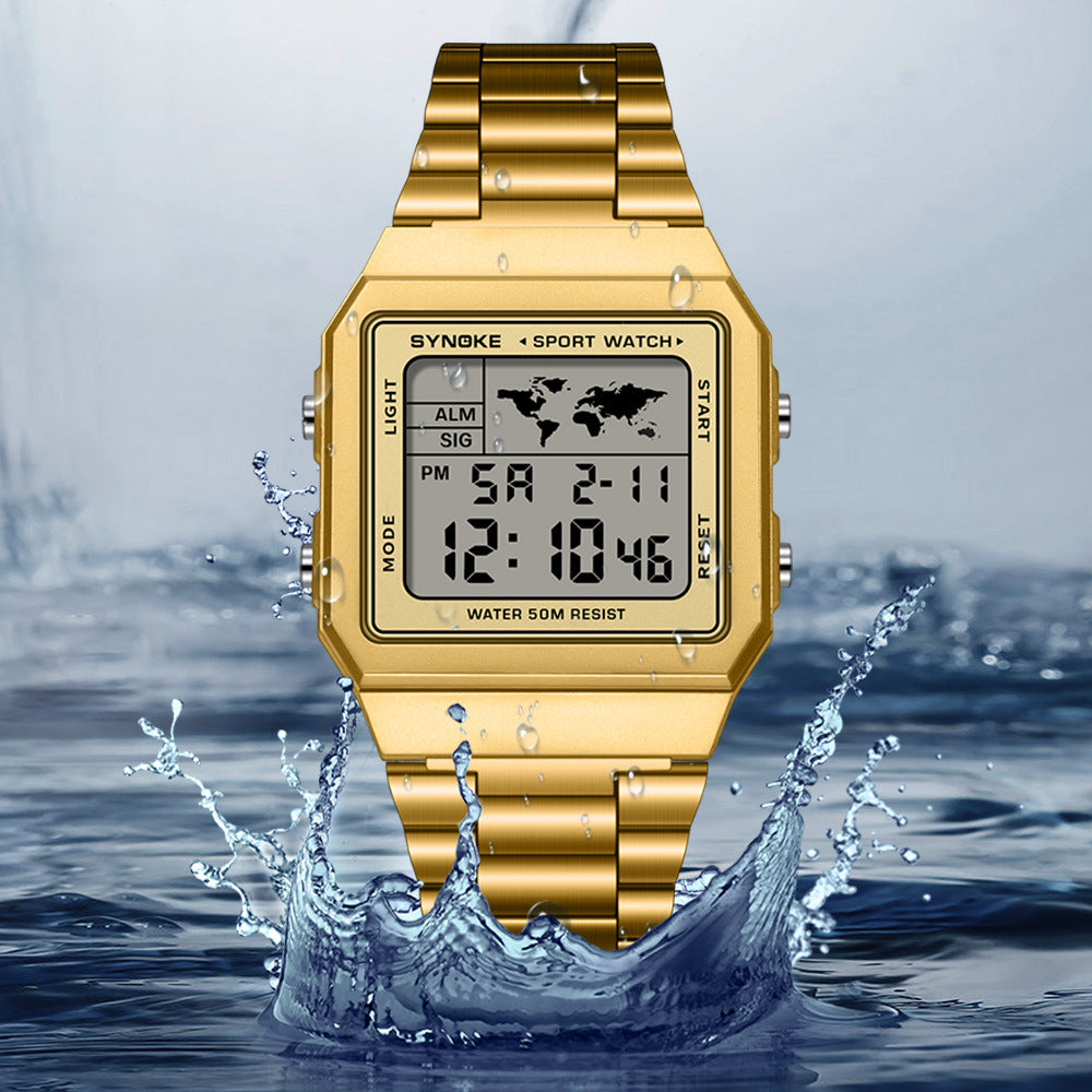 Classic Retro Waterproof Multi-fonction Sports Montre numérique