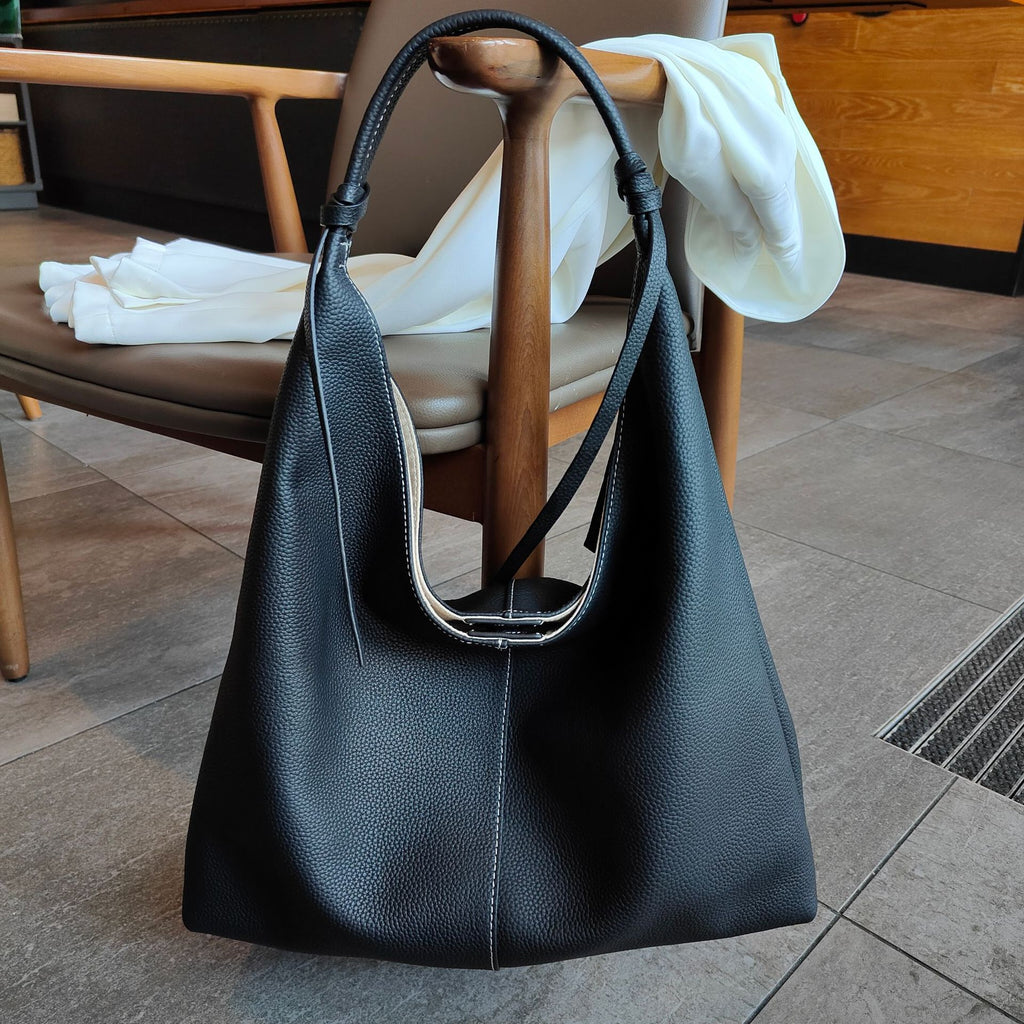 Sac à épaule en cuir pleine fleur de forme Niche