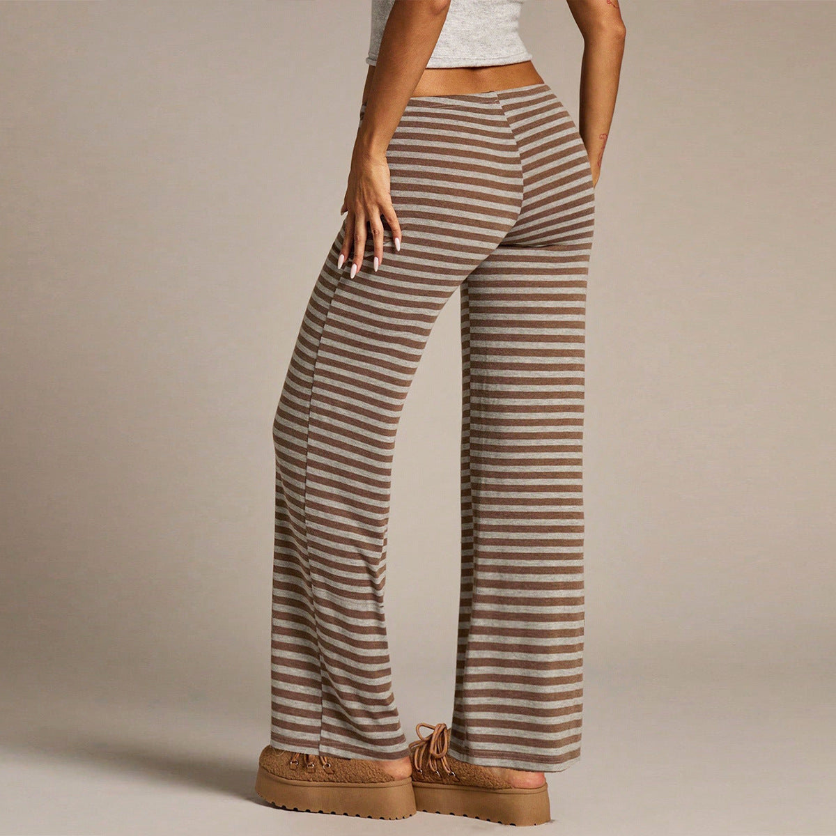Pantalons rayés Europe-Américains confortables et occasionnels