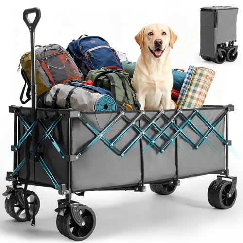 Chariot pliable - 440 livres pliable Véhicule multifonctionnel ultra-long avec