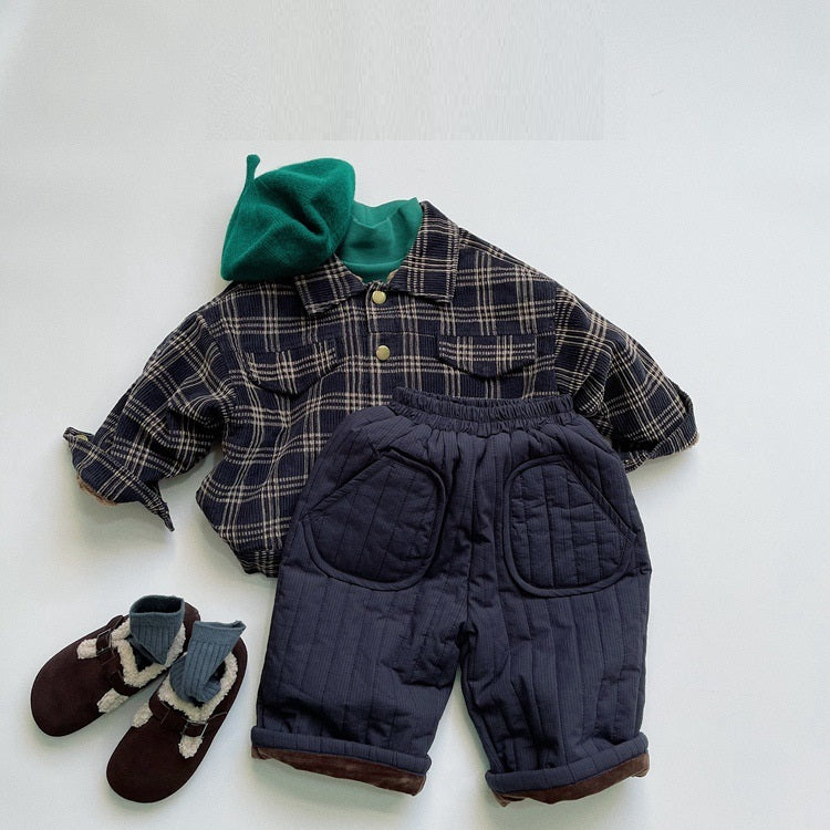 Pantalon léger en coton retro pour enfants à la jambe droite