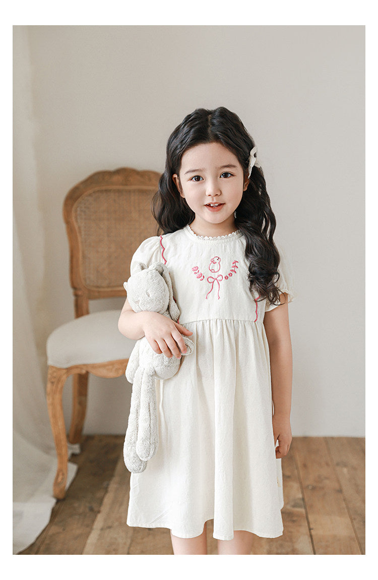 Robe Dentelle Bow Filles Robe Une pièce