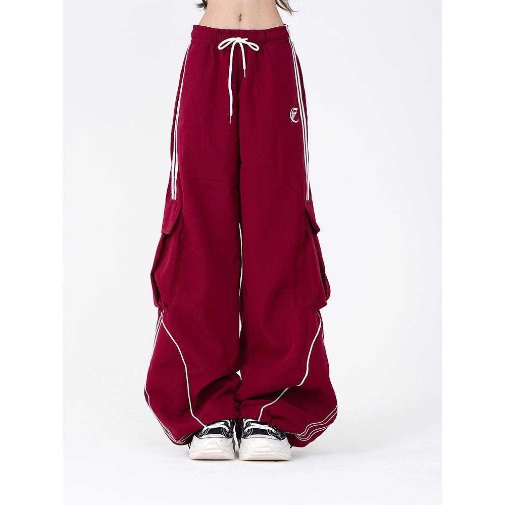 Drawstring Large-leg Relaxed-fit Cargo Joggers