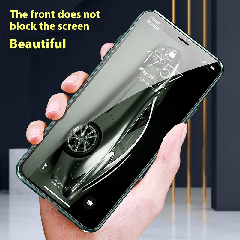 Magnétique King Verre Verre double face Étui de téléphone tout compris