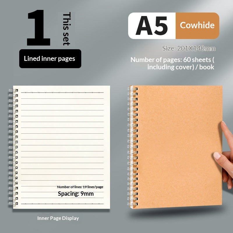 Simple carnet de notes papier A5 Kraft pour la pratique