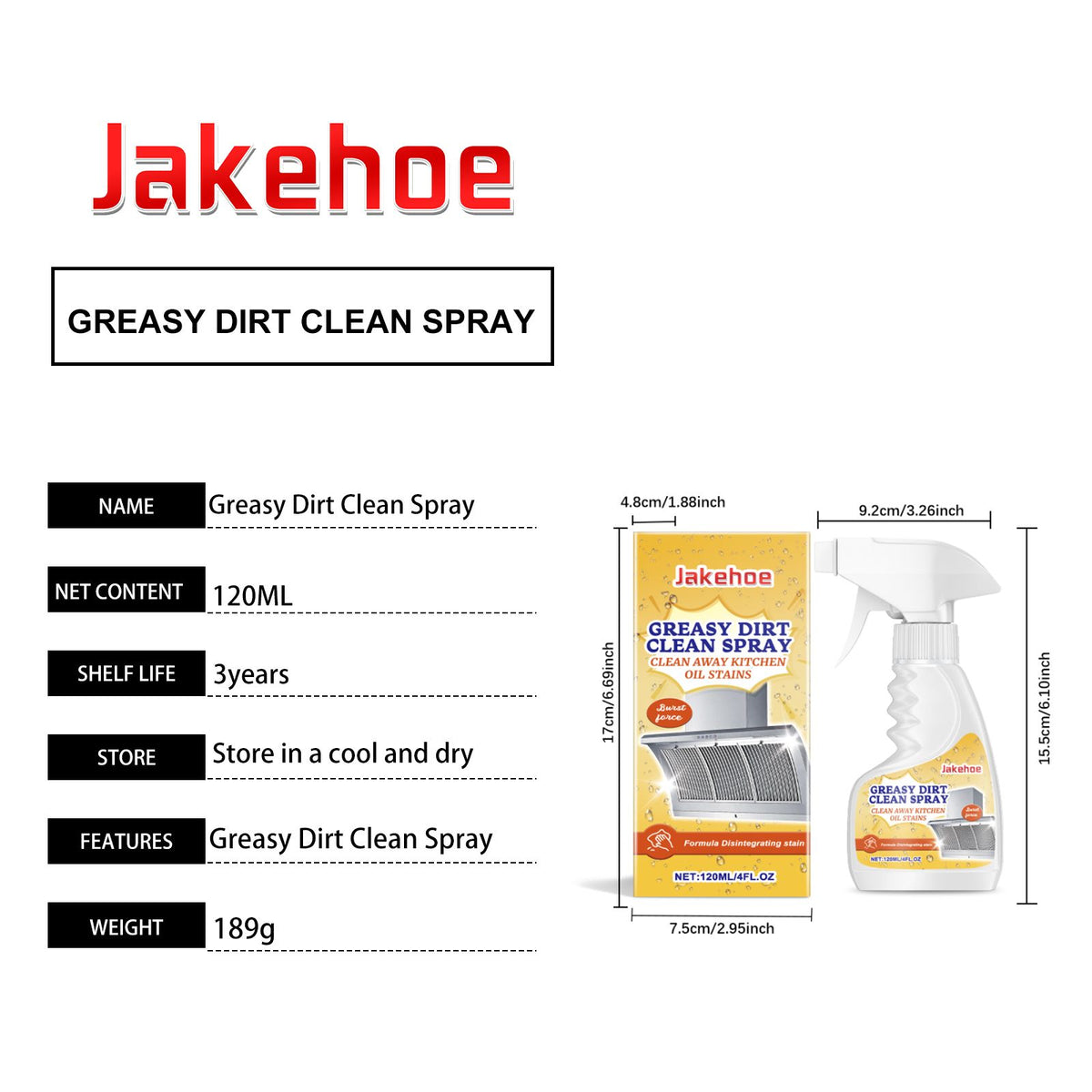 Vaporisateur de dégraisseur de cuisine JAKEHOE