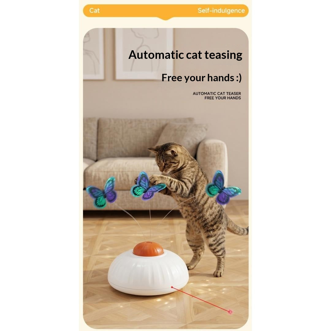 Jouet électrique interactif de baguette de chat papillon