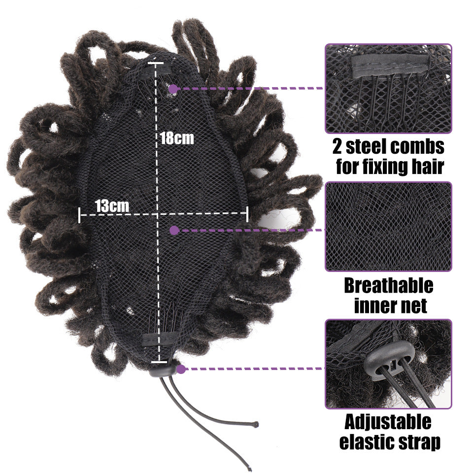 Sac à Cheveux Africain Bun Drawstring Dreadlocks Sac à Cheveux afro