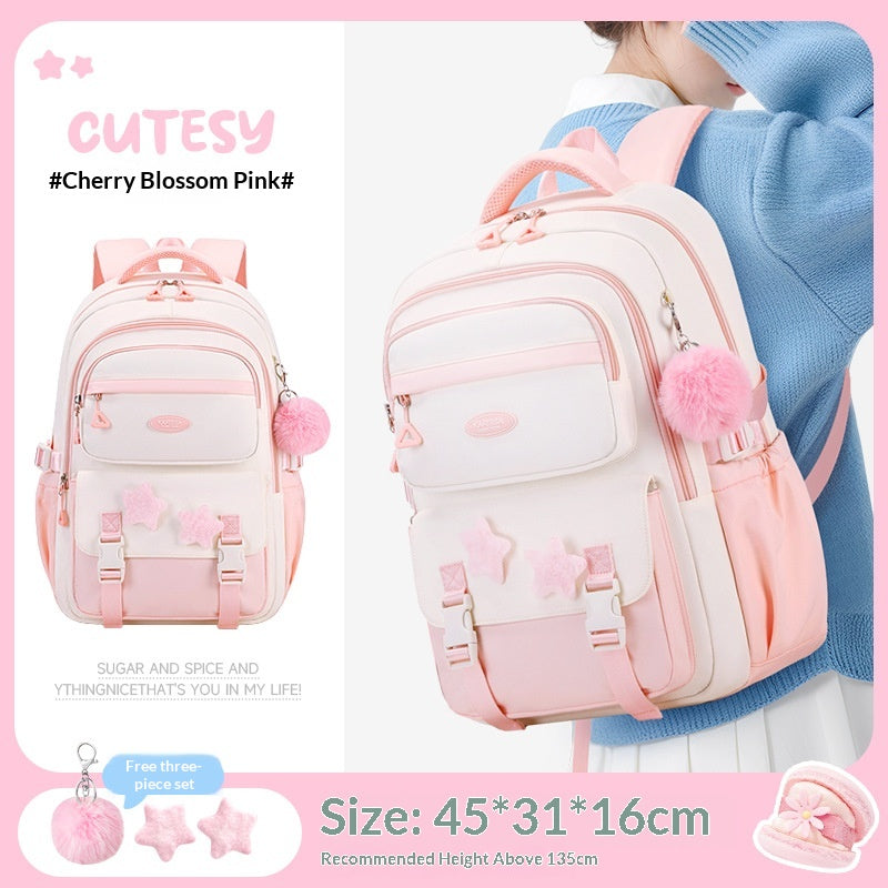 Moyen école et lycée filles sac à dos avec Trolley Sleeve