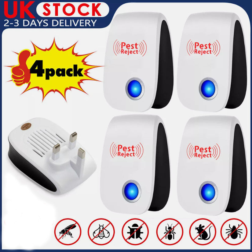 4X Ultrasonic Pest Control Repeller UK Mouse de souris de rat à rejet externe