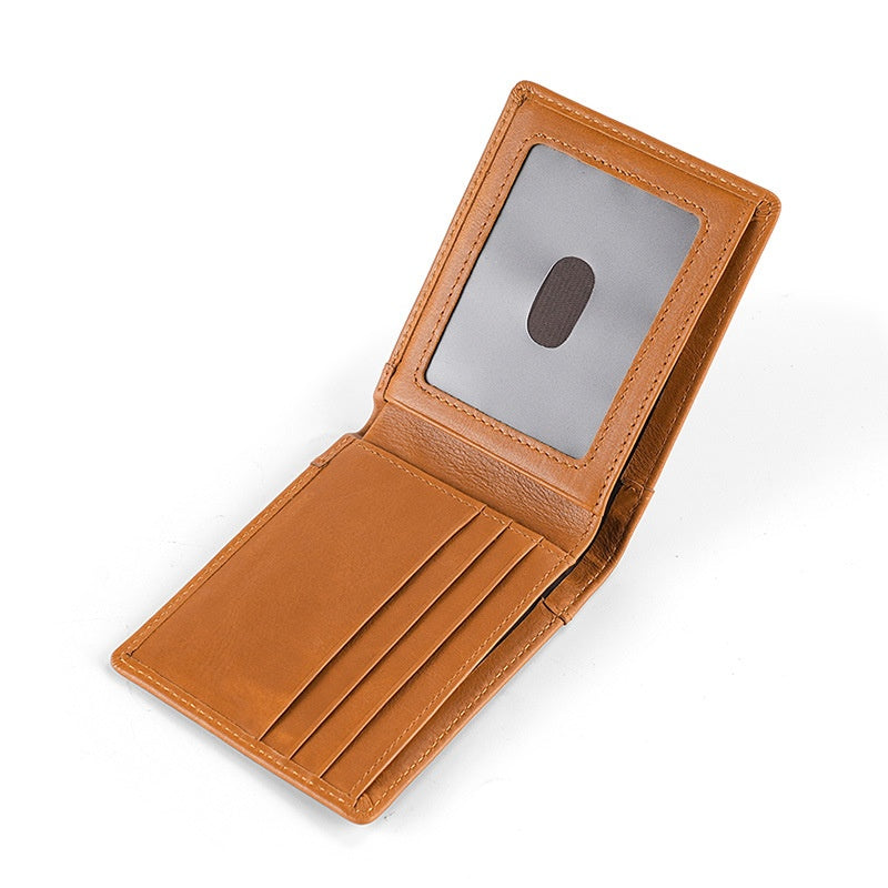 Portefeuille en cuir véritable Mode poli homme