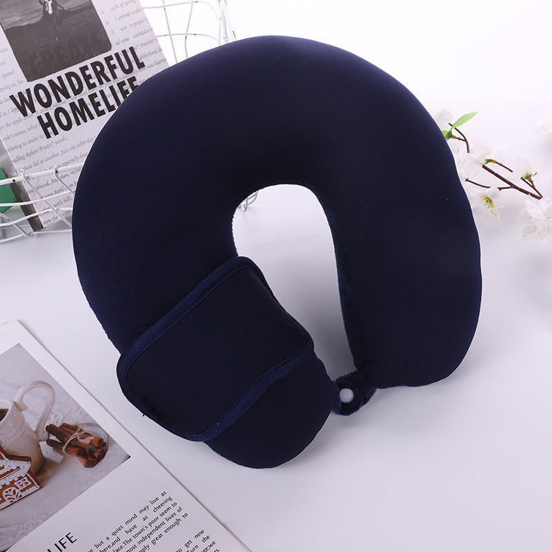Cou de voyage en forme U Oreiller avec le masque à yeux intégré 200g