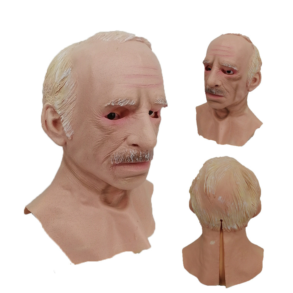 Bald grand-père Maskwig Latex Old Head Cover
