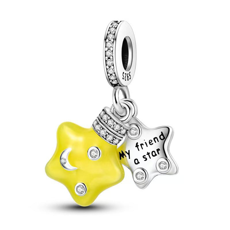 Cartoon Heart-holding Rabbit Punching Bag pendentif de perles DIY Exquise bijoux Accessoire