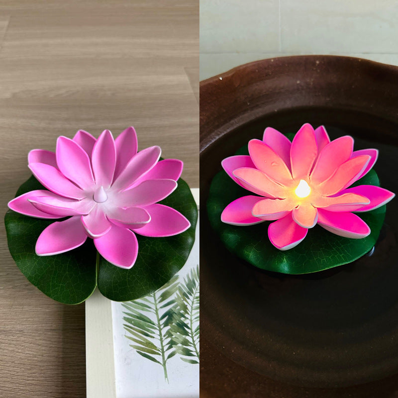 Floating eau induction Lotus coloré imperméable petite lampe de nuit