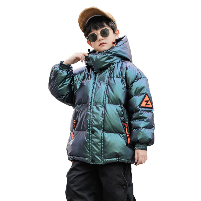 Style de l'Ouest Big Kids épais hiver Veste blanche Duck Down pour enfants