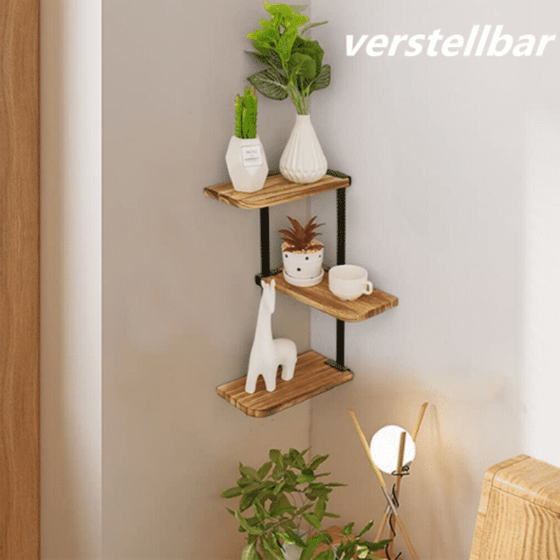 Tablette d'angle 3-Tier Lucca moderne - étagères murales flottantes pour le stockage et l'affichage bâtiment Su