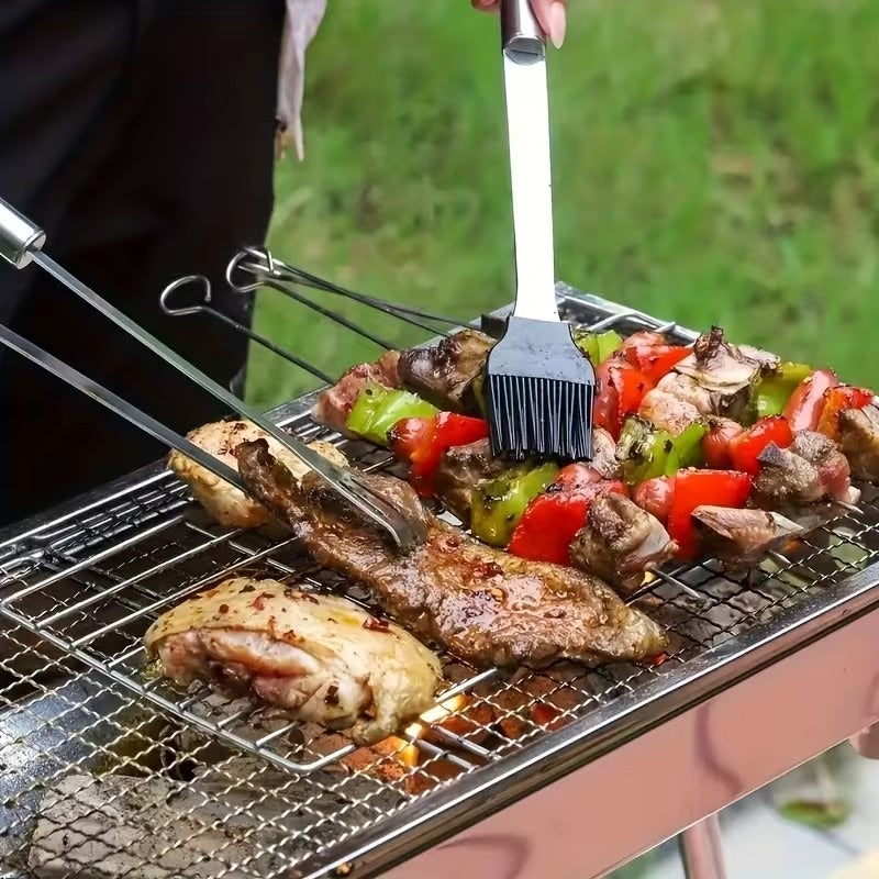 14X en acier inoxydable BBQ Barbecue Ensemble d'outils de grillage extérieur Kit Portable