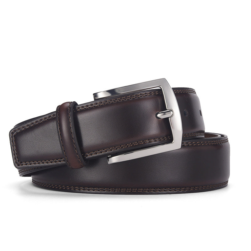 Ceinture en cuir pour hommes Boucle d'épingle en cuir
