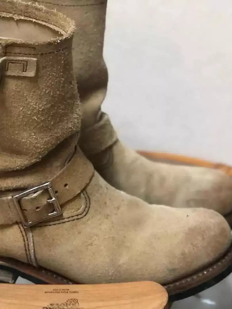 Bottes d'ingénieur en cuir décontraction rétro