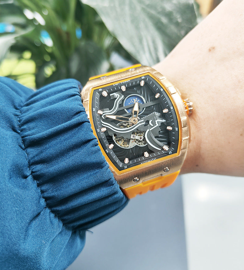 Montre automatique Hollow Homme Montre mécanique étanche lumineuse