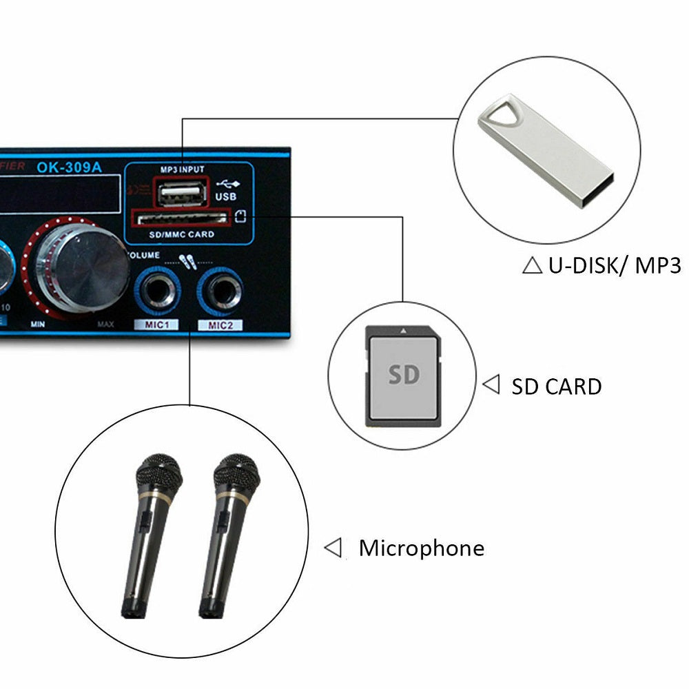 Amplificateur d'alimentation bi-usage pour la fonction Bluetooth d'enregistrement