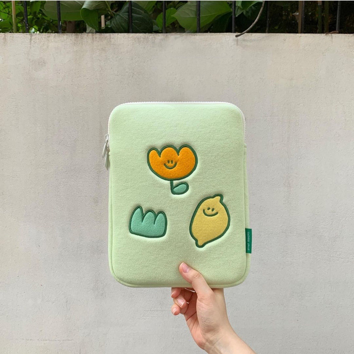 Niche Design Lemon Broderie Fleur Sac pour ordinateur portable