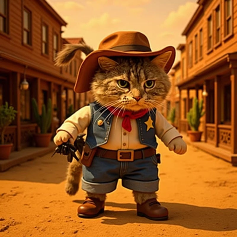 Vêtements de chat Western Cowboy Funny Outfit