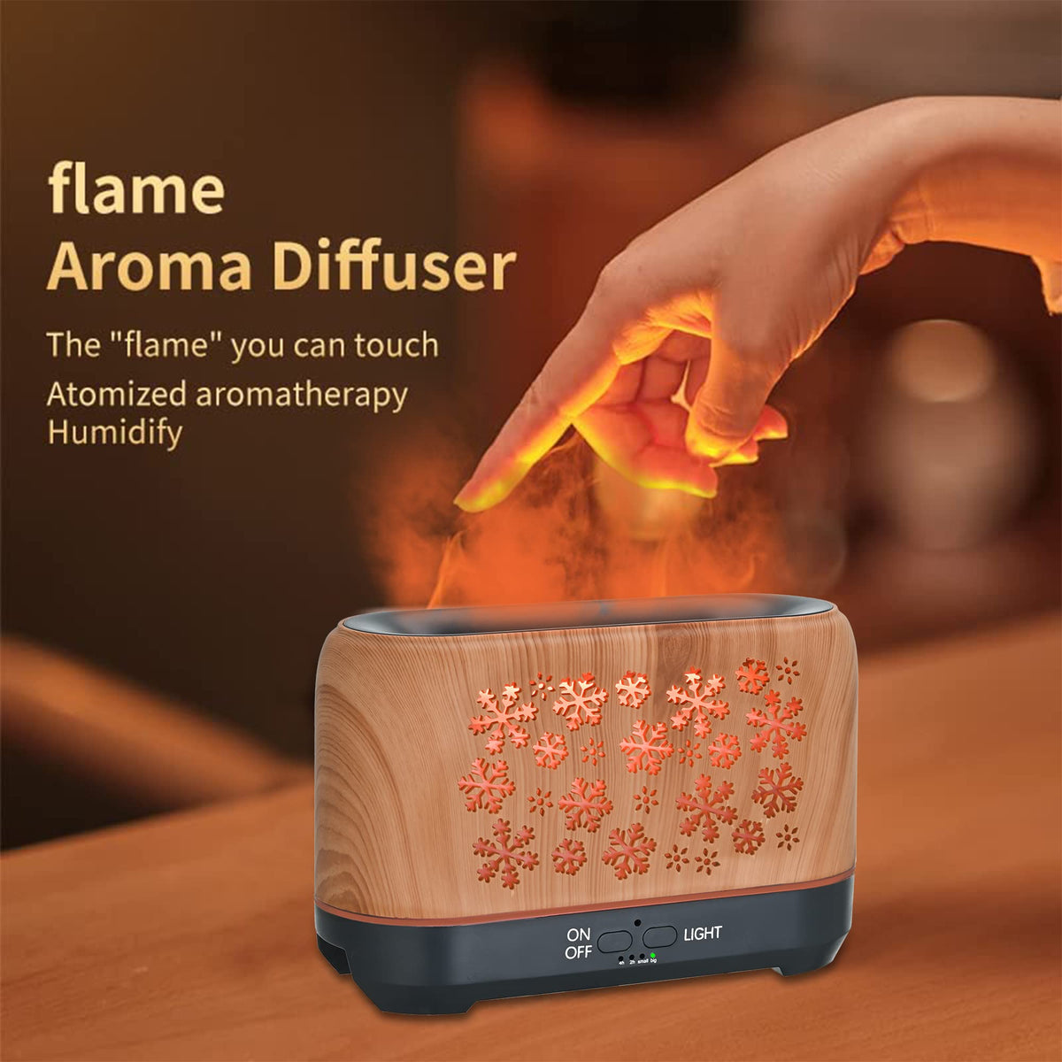 Motif de Noël flocons de neige Humidificateur ménage Aromathérapie coloré Humidificateur Atmosphe