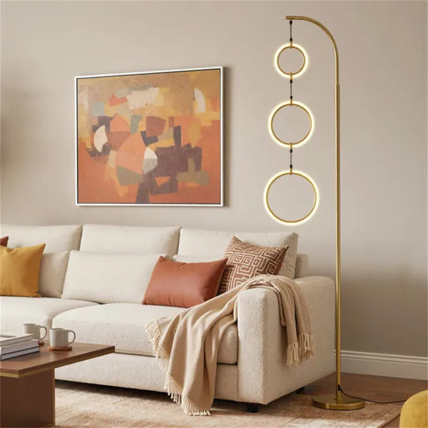 Lampe de sol LED à 3 cercles