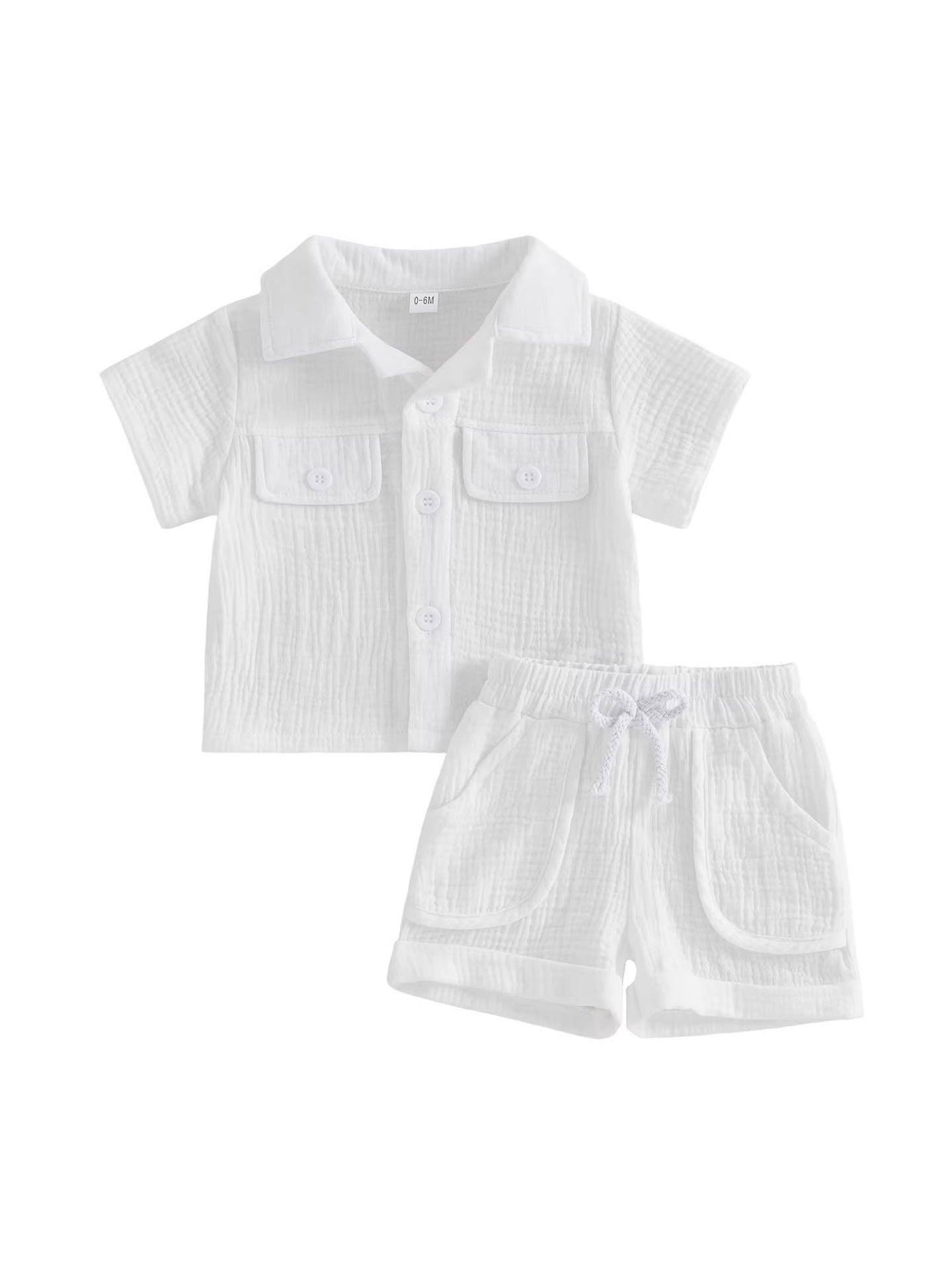 Shorts à manches courtes Set de lapel Ensemble de deux pièces