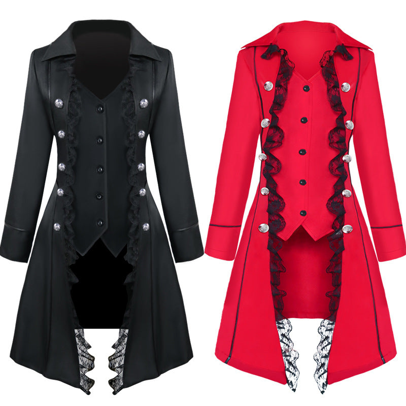 Manteau pour femmes à trois boutons unicolore à manches longues