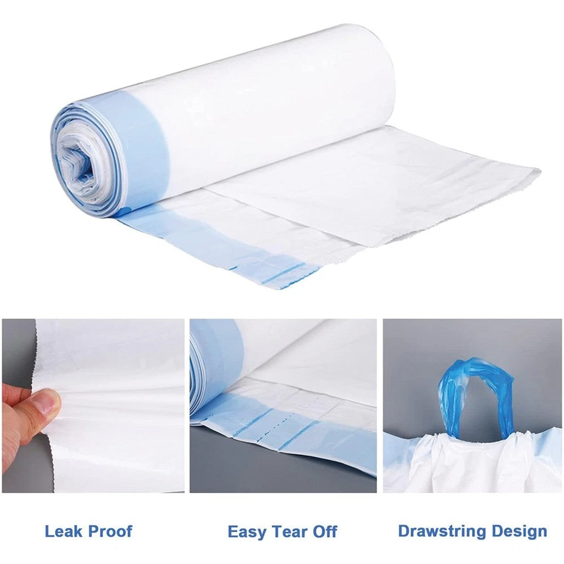 160-count Commode Liners with Absorbent Pad Universal Odor-Free Disposable Bags