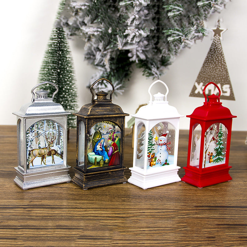 Décorations de Noël Portables Ornements transparents peints de Noël