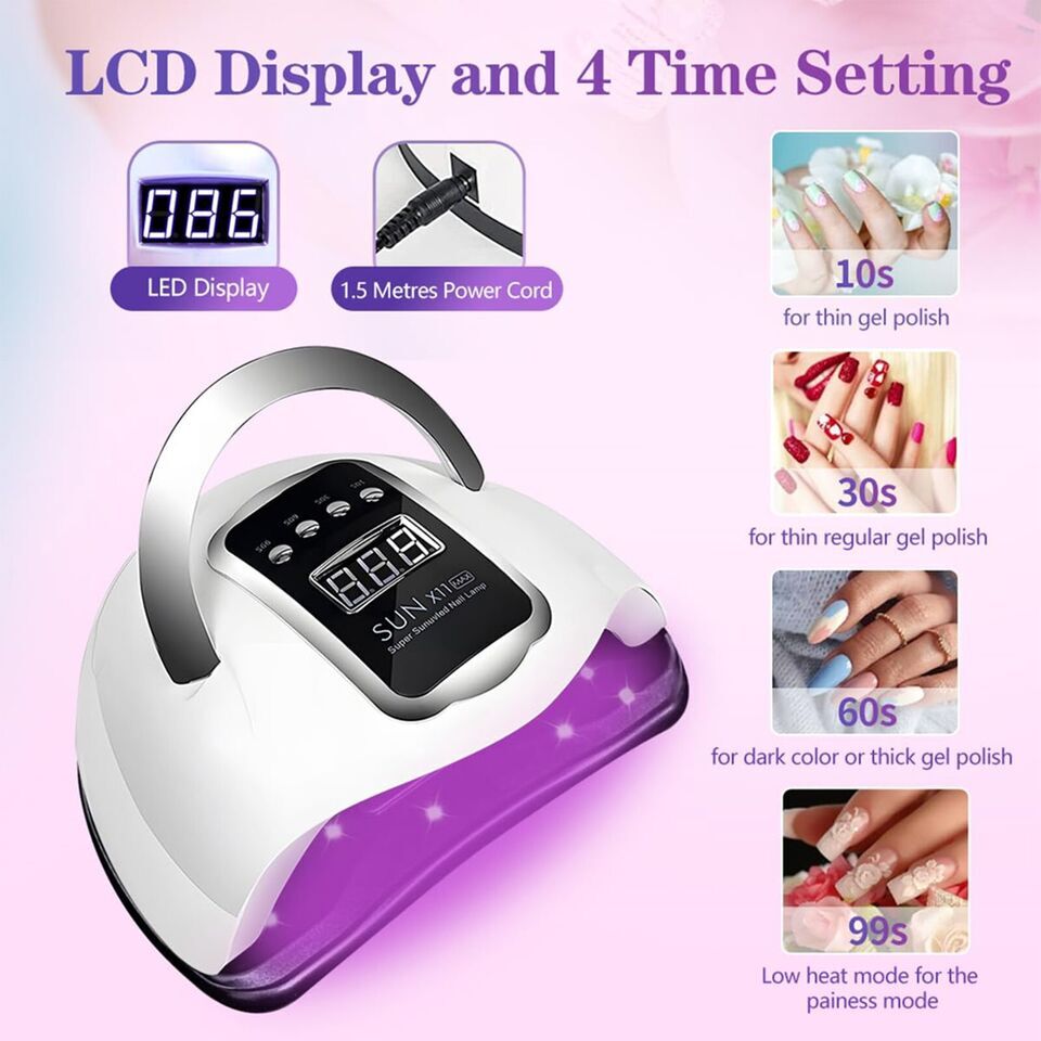 280W UV Lampe à ongles outil 66LED professionnel sécheur polonais Gel lumières acryliques