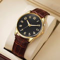 Quartz Hommes Style Business Alliage Lumineux Wristwatch de luxe avec une sensation de bracelet en cuir