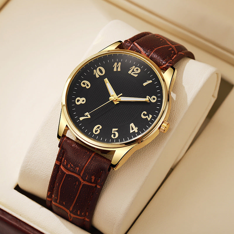Quartz Hommes Style Business Alliage Lumineux Wristwatch de luxe avec une sensation de bracelet en cuir