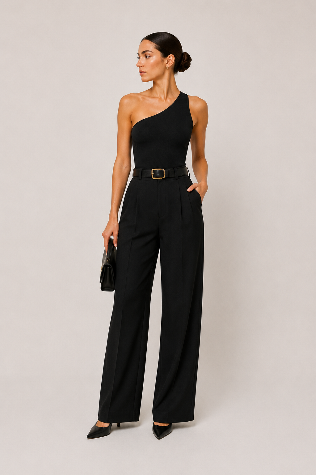 Bodysuit asymétrique à épaule unique sans manches pour femmes