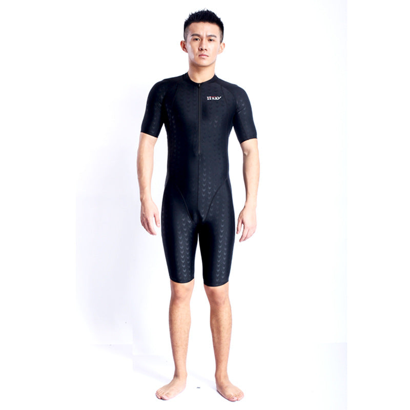 Motif de requin Séchage rapide Moitié manches Une pièce Maillot de bain manches courtes